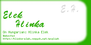 elek hlinka business card